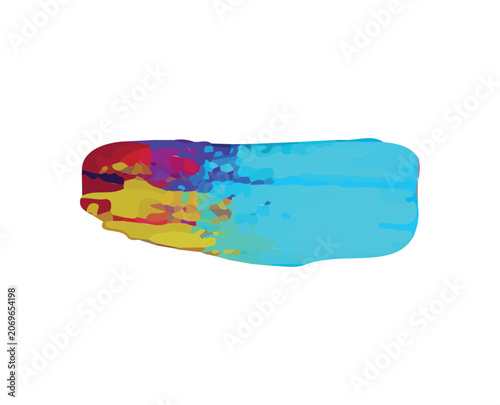 Bild auf Leinwand Vector illustration of a hyphen or minus symbol created with colorful paint brush strokes isolated on white background