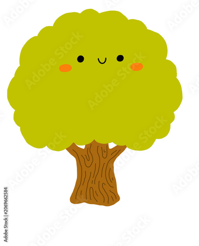cartoon tree isolated on white