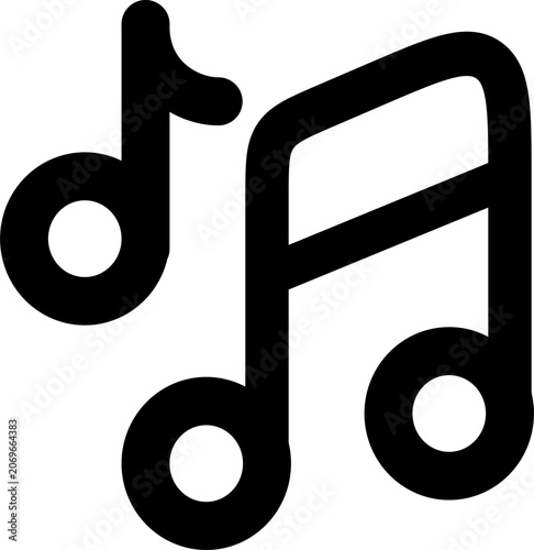 Hand drawn music notes. Music notes doodle illustration.