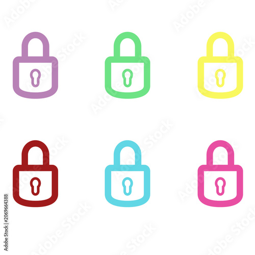 Hand drawn padlock. Padlock doodle illustration.
