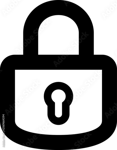 Hand drawn padlock. Padlock doodle illustration.