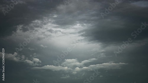 Dynamic time-lapse video of dark clouds surging before a storm