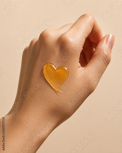 Heart Shaped Depilation Wax Sample on Female Hand