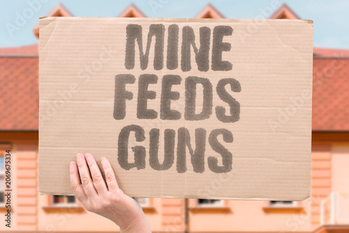 Tablou pe pânză "Mine feeds guns" Mineral extraction finances armed groups