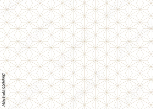 Bilde på lerret Japanese traditional Asanoha Kumiko pattern vector background