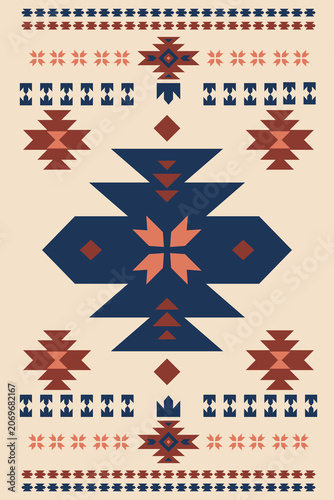 Southwest native seamless pattern ethnic tribal Aztec geometric Navajo Native American fabric earth tone design vector for textile printing