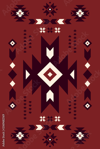 Southwest native seamless pattern ethnic tribal Aztec geometric Navajo Native American fabric earth tone design vector for textile printing