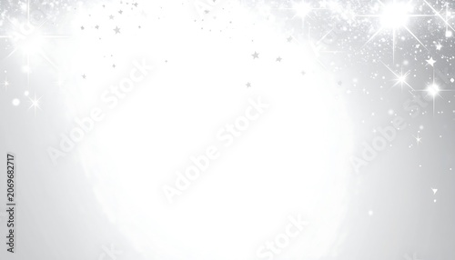 Glittering Background with White Stars and Sparkling Light Effects
