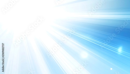 Abstract Blue Light Speed Background with Glowing Motion Trails