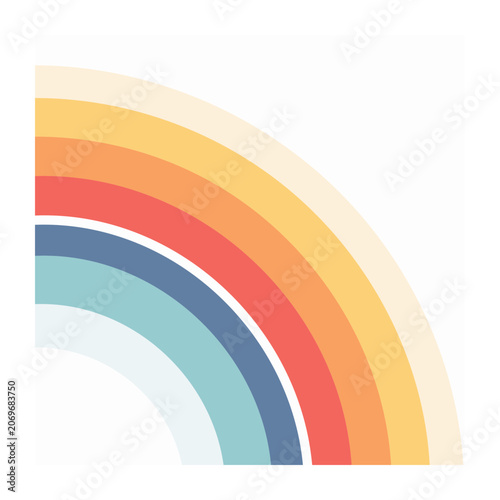 Colorful rainbow arc vector illustration