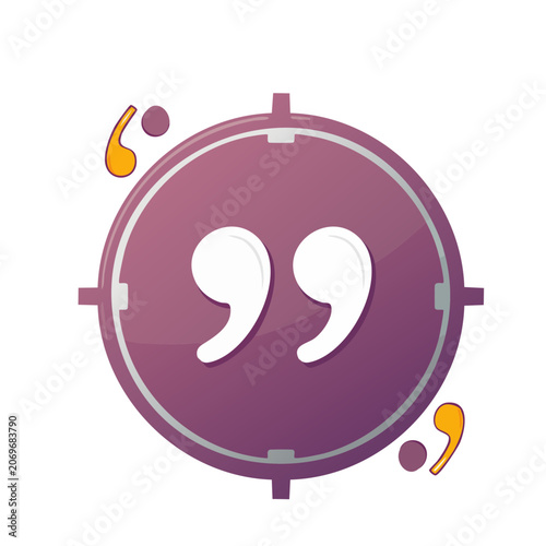 Flat Design Quotation Marks Icon with Decorative Elements