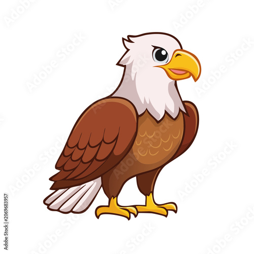 Cartoon Bald Eagle Vector Illustration