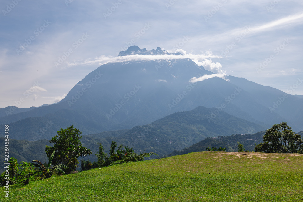 Fototapeta premium Scenery of Mount Kinabalu, the highest mountain in Borneo and Malaysia.