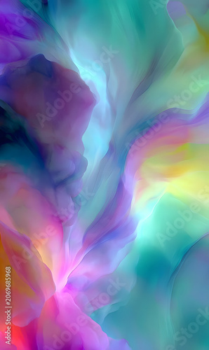 Abstract Colorful Rainbow Smoke Background with Vibrant Fractal Swirls Dynamic Light Waves and Artistic Texture Design