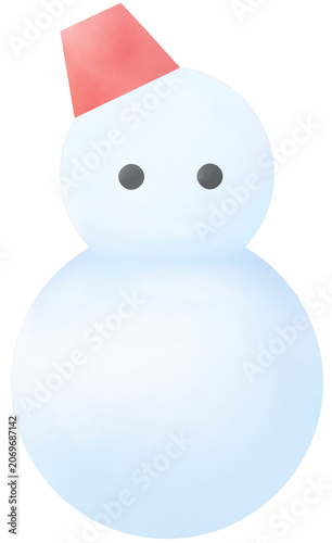 Simple snowman clipart Transparent background