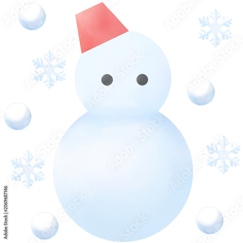 Snowman in snow clipart PNG