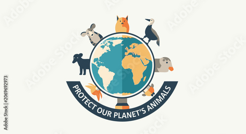 Protect Our Planet Animals Conservation Earth Graphic Design.