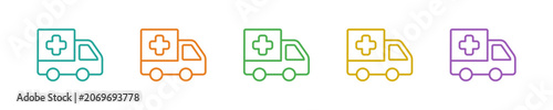 Foto Ambulance Icon Set Multiple Style Collection