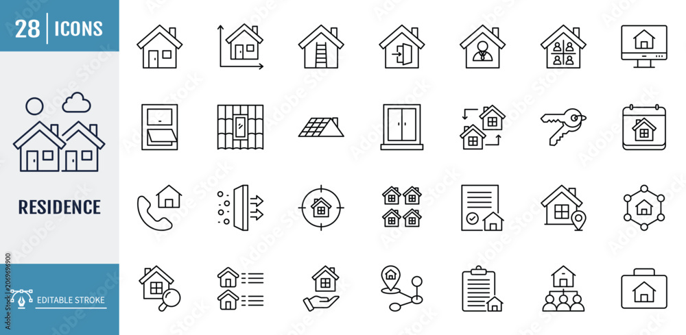 Obraz na plátně Residence icon set