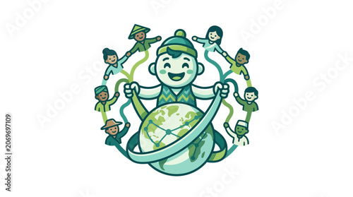 Global Community and Unity Concept Illustration