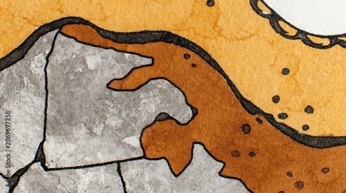 Abstract Art with Textured Patterns of Brown and Gray for Design
