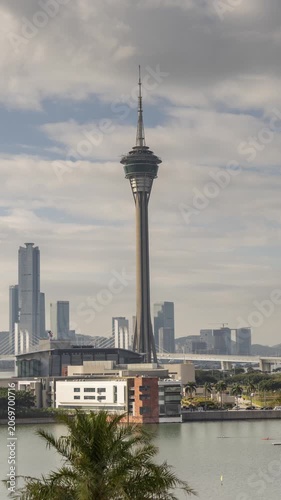 amazing macau skyline in daytime vertical