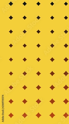 Repeating diamond shape pattern on a yellow surface, gradient color transition from dark to light orange-brown, minimalist geometric graphic texture for print design.