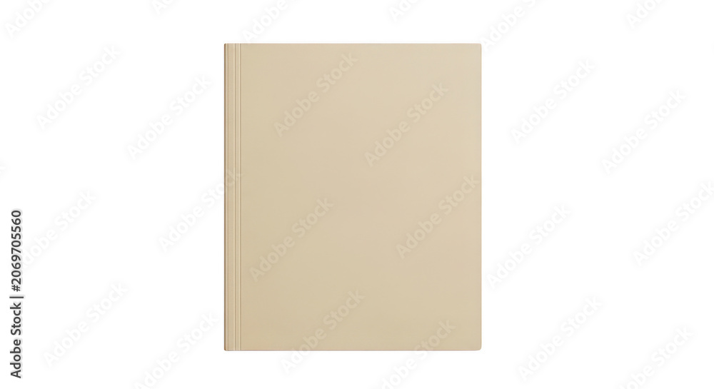 Fototapeta premium Blank beige hard cover book template for design mockup isolated on transparent background
