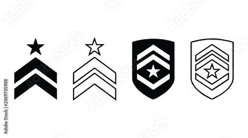Canvas-taulu Military rank insignia badges with stars and chevrons