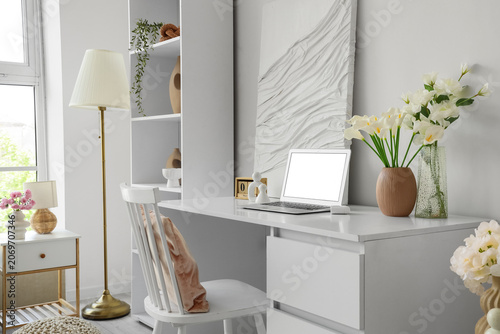 Interior of light office wi...