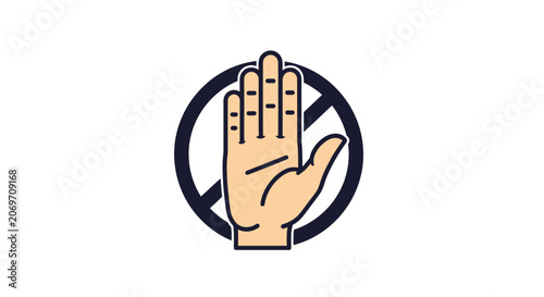 Hand gesture indicating stop or prohibition with a clear visual sign.