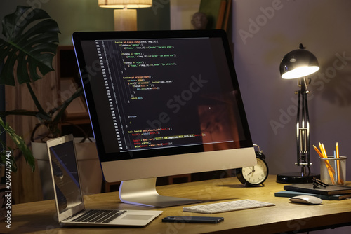 Programmers workplace with ...