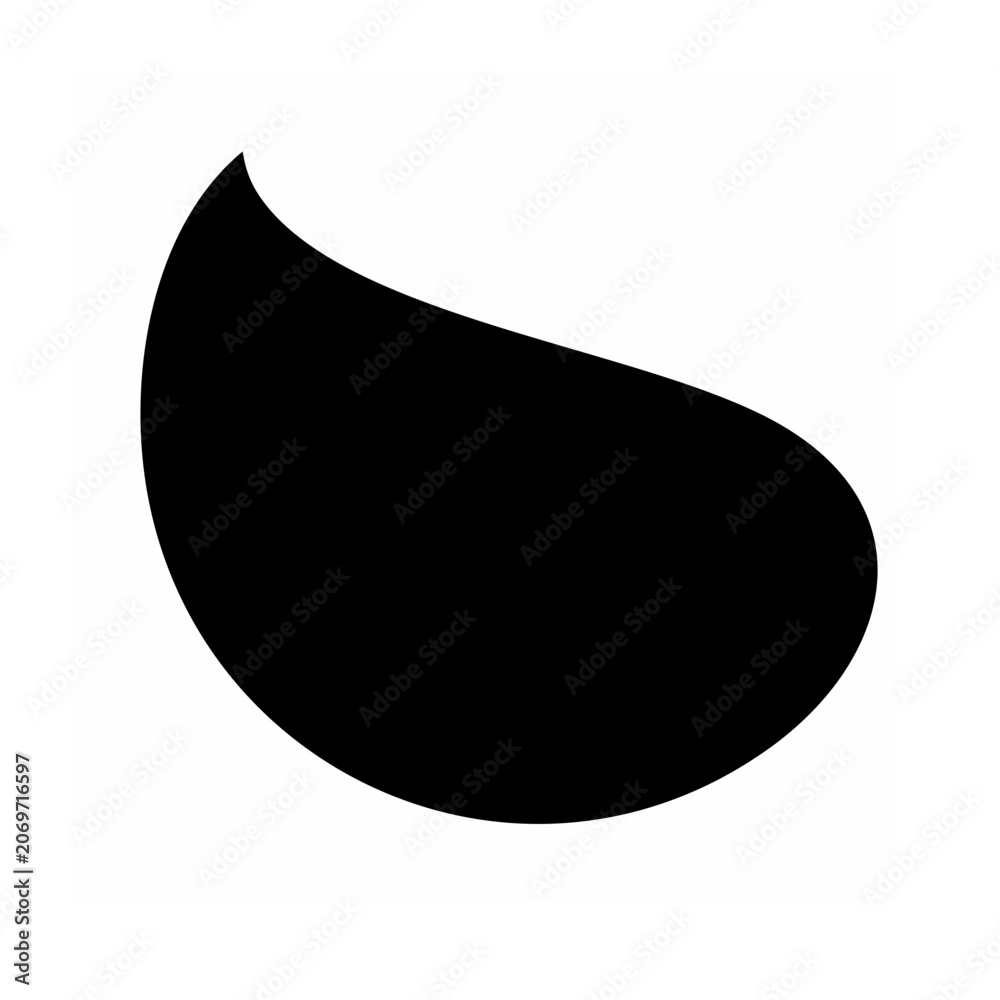 Fototapeta premium Black teardrop shape vector icon