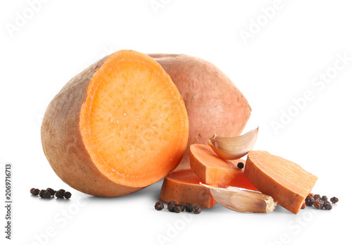 Raw sweet potato and spices...