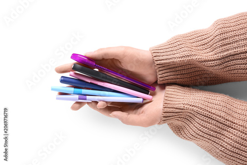 Female hands with different...