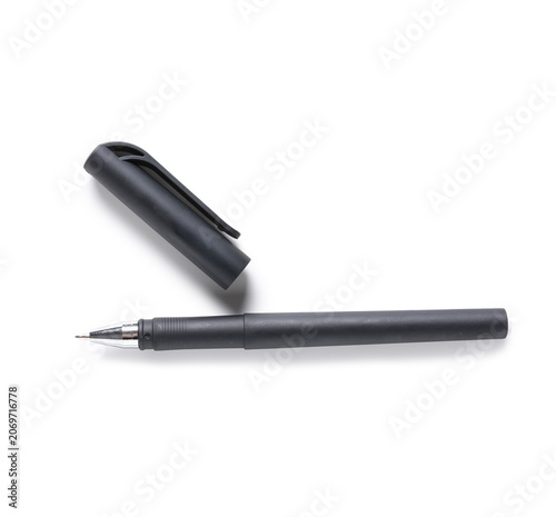 Black pen on white background
