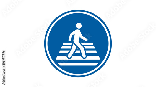 Pedestrian Crossing Road Sign Vector Illustration.