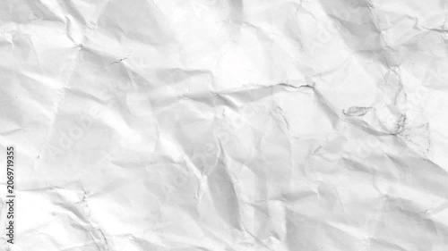 White crumpled paper texture stop motion background creasing and unfolding for hand drawn sketchy sketch overlay look in creative design video production loop animation asset