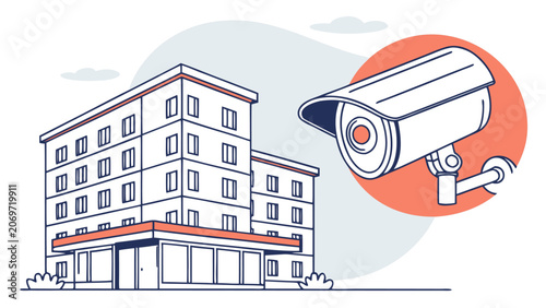 Close up of security camera lens.