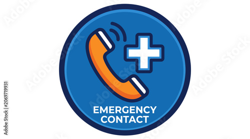 Emergency contact telephone service icon.