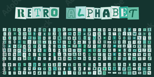 Valokuva Retro Alphabet Buchstaben Set im Vintage Stil fuer kreative Typografie Designs u