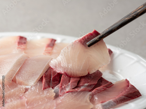 Sashimi, fresh raw fish dish 