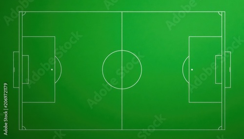 Soccer field layout design with athletic professional soccerfield football template background recreation competition training exercise equipment markings planning strategy tactical