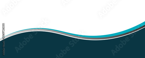 Abstract wave footer and header background with modern teal and blue corporate design.
