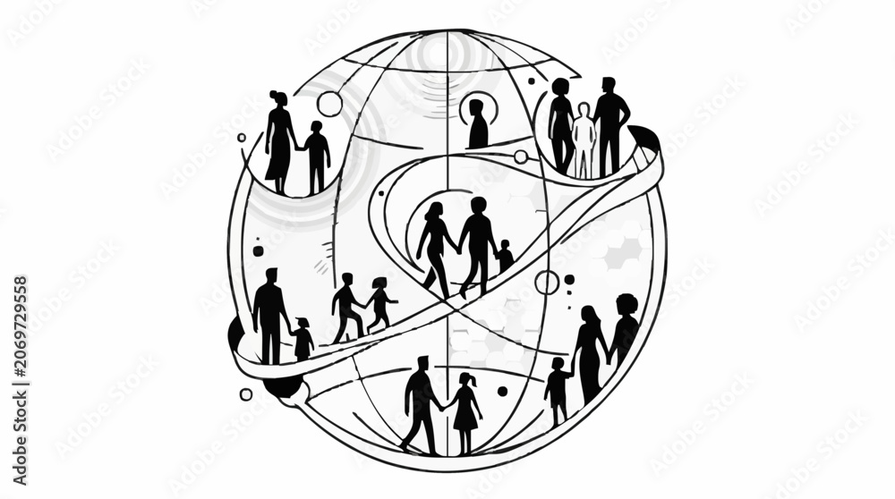 Obraz premium Global community and family connections around the world
