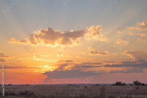a sunset over the quiet country