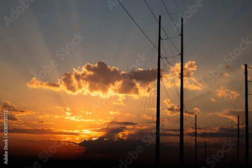 sunset in the city