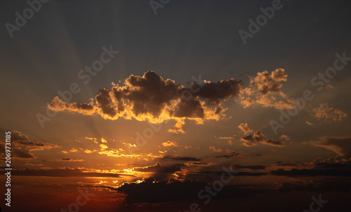 a sunset and the clouds 