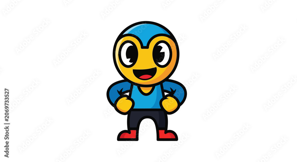 Fototapeta premium Cute Cartoon Mascot Character Vector Illustration