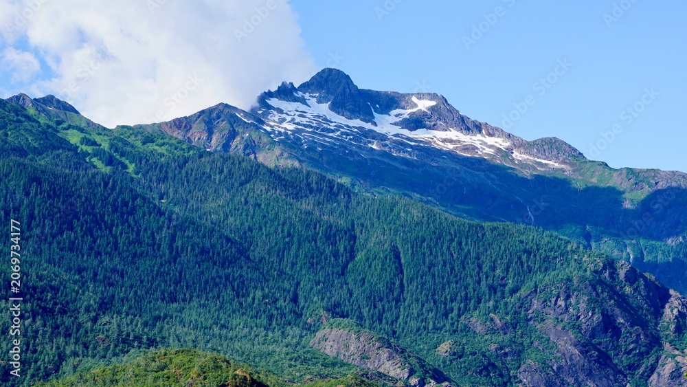 Fototapeta premium Alaska travel scenery with mountains in the background
